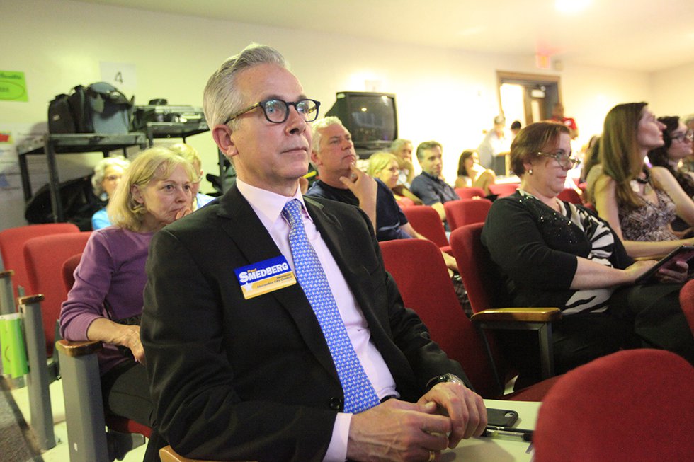 Councilman Paul Smedberg at Wednesday night's mayoral debate