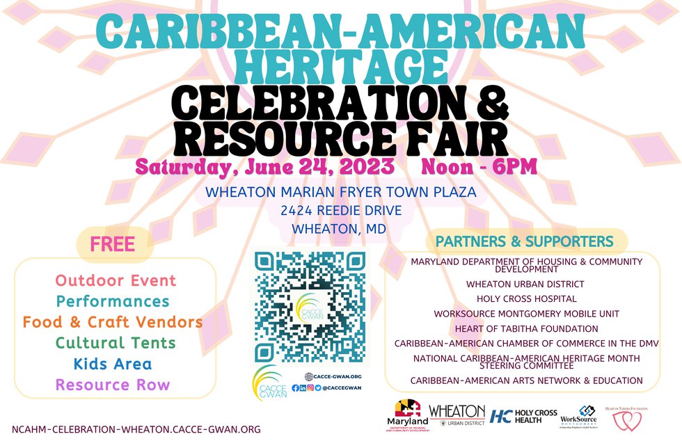 Caribbean-American Heritage Celebration &amp; Fair Flyer 2023 - Half page NEW 0605 - 1