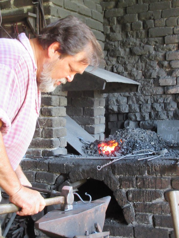 The blacksmith at Fort Gaines.