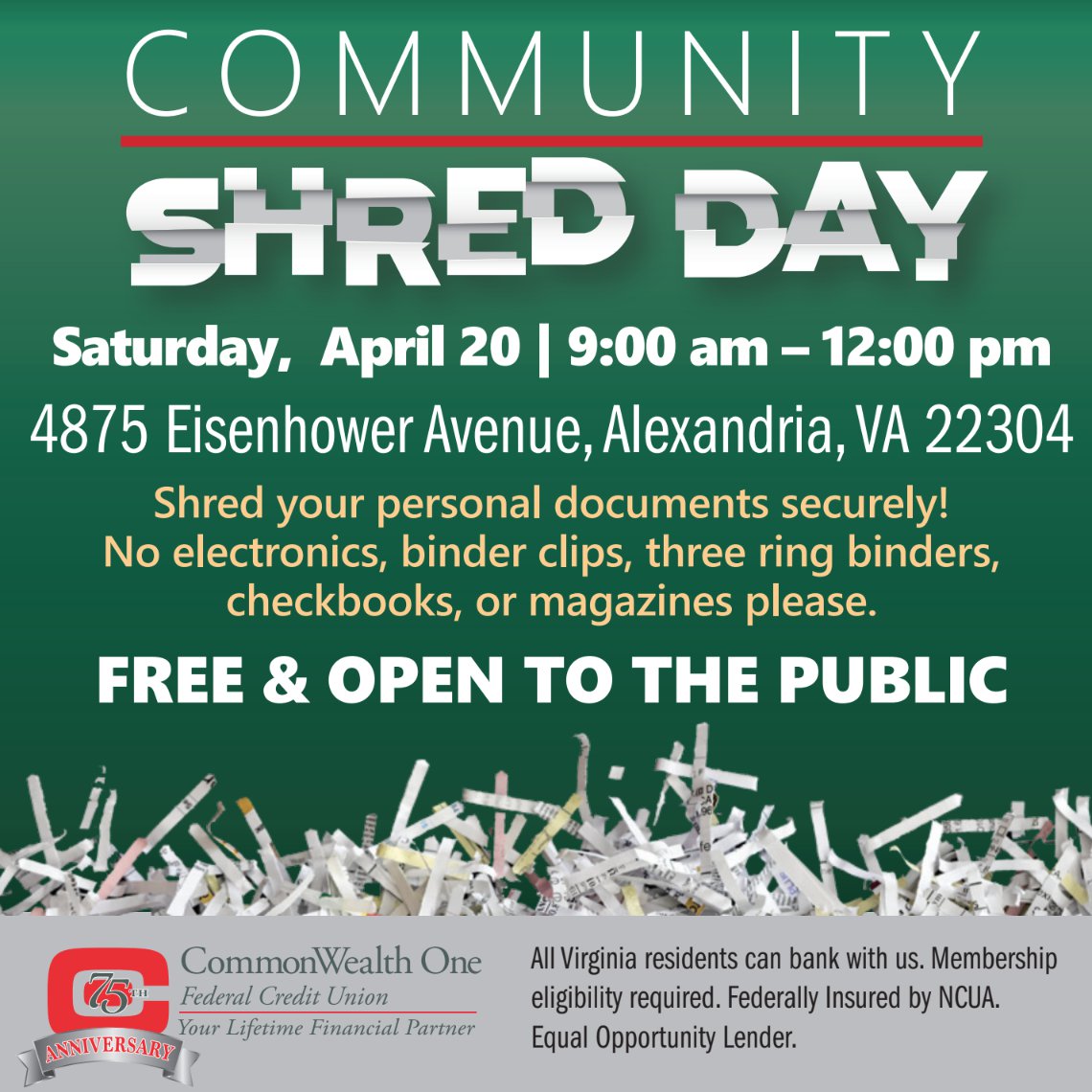 Free Community Shred Day - Alexandria Living Magazine