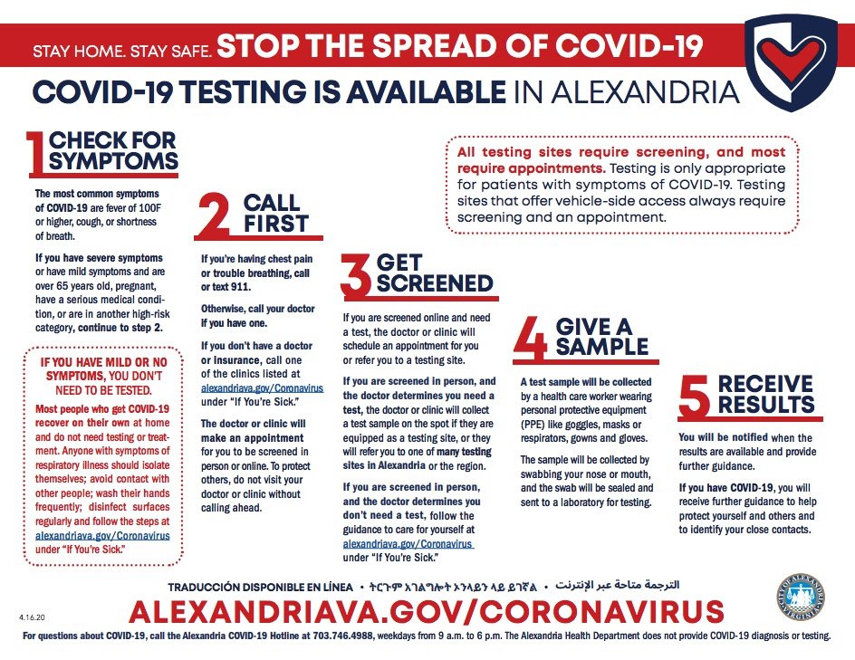 coronavirus covid 19 testing alexandria va