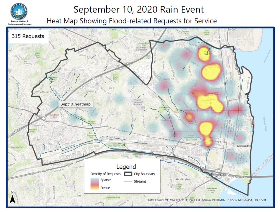 Flooding In Alexandria A Scramble To Avoid Becoming The Next Ellicott   Heat Map Flooding 2020 Alexandria 